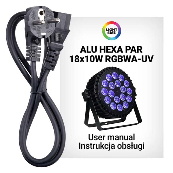 LIGHT4ME ALU HEXA PAR 18x10W RGBWA-UV reflektor - obrazek 4
