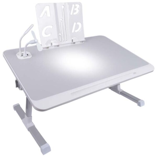 NN D1 stolik na łóżko port USB lampka wiatraczek