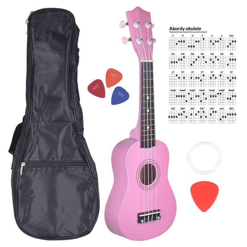 NN UK 01 PINK ukulele sopranowe różowe pokrowiec - obrazek 4