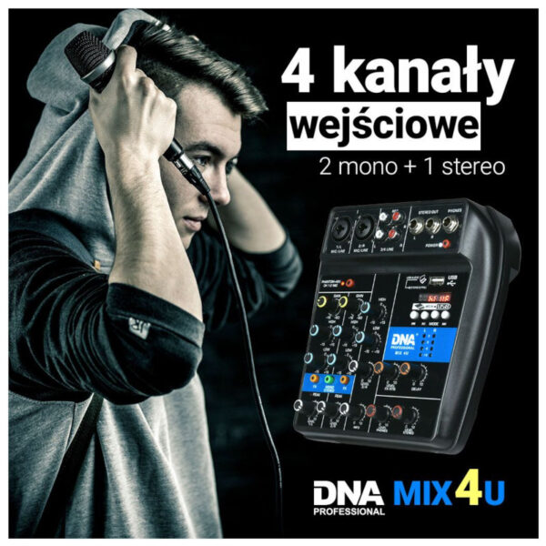 DNA MIX 4U mikser audio USB MP3 Bluetooth analogow - obrazek 3