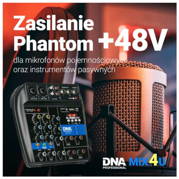 DNA MIX 4U mikser audio USB MP3 Bluetooth analogow