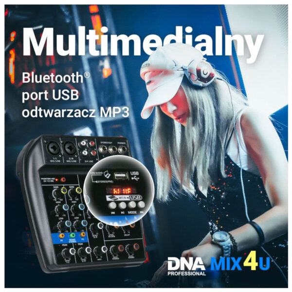 DNA MIX 4U mikser audio USB MP3 Bluetooth analogow - obrazek 9