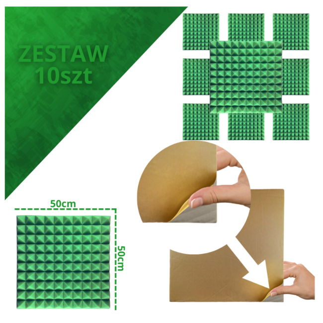 DNA AM2 GN panel akustyczny zestaw 10 szt. zielony