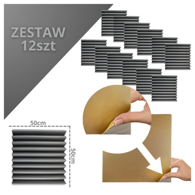 DNA AM4 BK panel akustyczny zestaw 12 szt. czarny