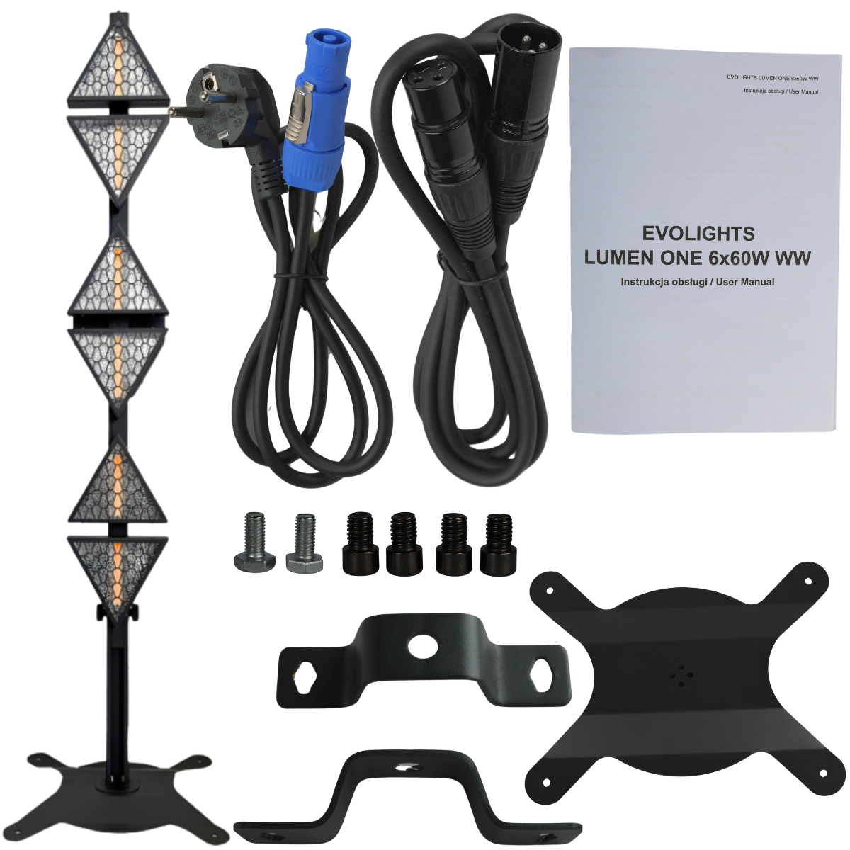 EVOLIGHTS LUMEN ONE 6x60W WW + 96x0,5W RGB LED reflektor sceniczny retro - obrazek 13