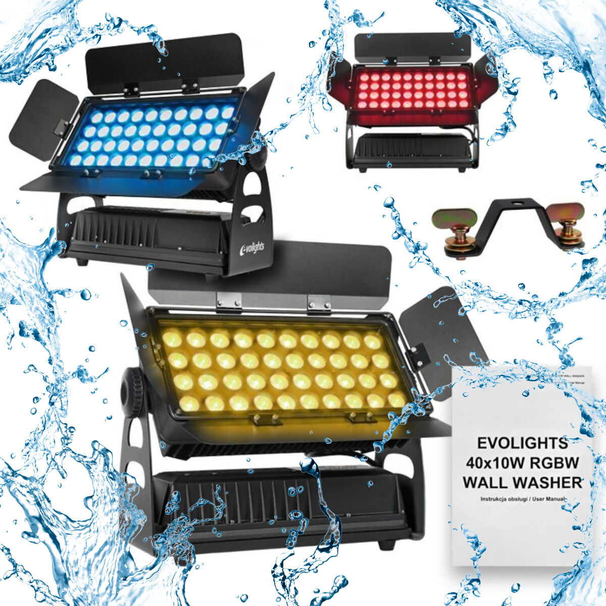 EVOLIGHTS 40X10W RGBW WALL WASHER oświetlacz zewnętrzny