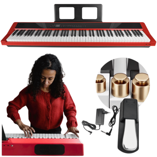 V-TONE BL-190 pianino cyfrowe przenośne ważona klawiatura - obrazek 2
