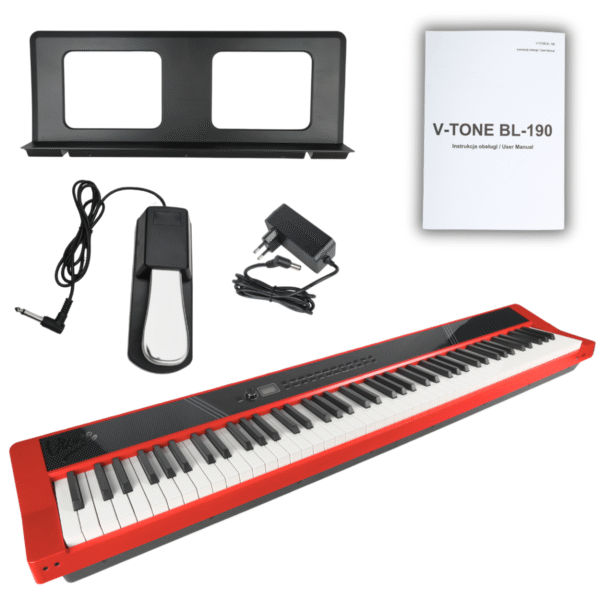 V-TONE BL-190 pianino cyfrowe przenośne ważona klawiatura - obrazek 14