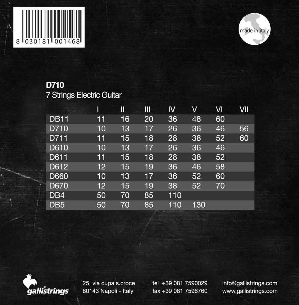 Galli D710 - struny do gitary elektrycznej - obrazek 2