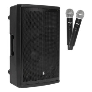 Stagg AS 15B - dwudrożna kolumna aktywna 400W UHF, wersja z akumulatorem