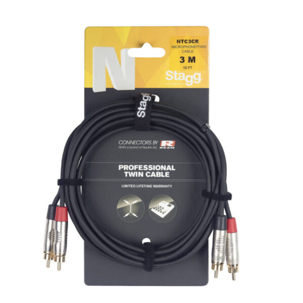 Stagg NTC1CR - podwójny kabel połączeniowy 1m - obrazek 2