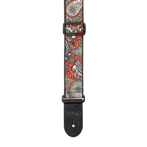 Stagg SWO-PSLY1-RED - pasek do gitary, nylonowy - obrazek 2