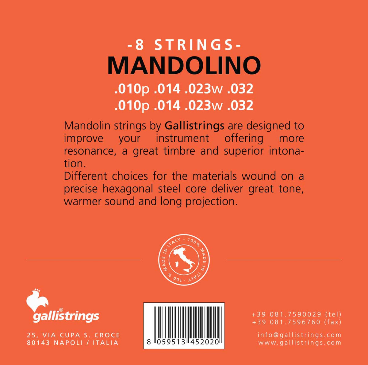 Galli V039 - struny do mandoliny - obrazek 2