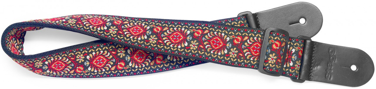 Stagg SWO-COT JIM RED - pasek do gitary, nylonowy