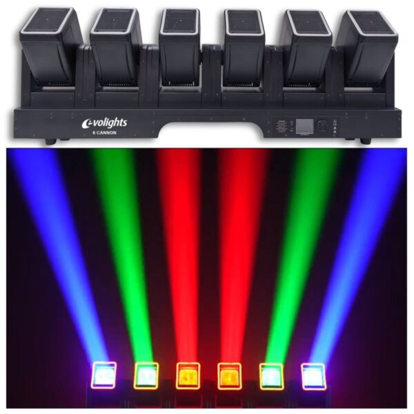 EVOLIGHTS 6 CANNON belka oświetleniowa 6x głowica ruchoma beam efekt ring - obrazek 3