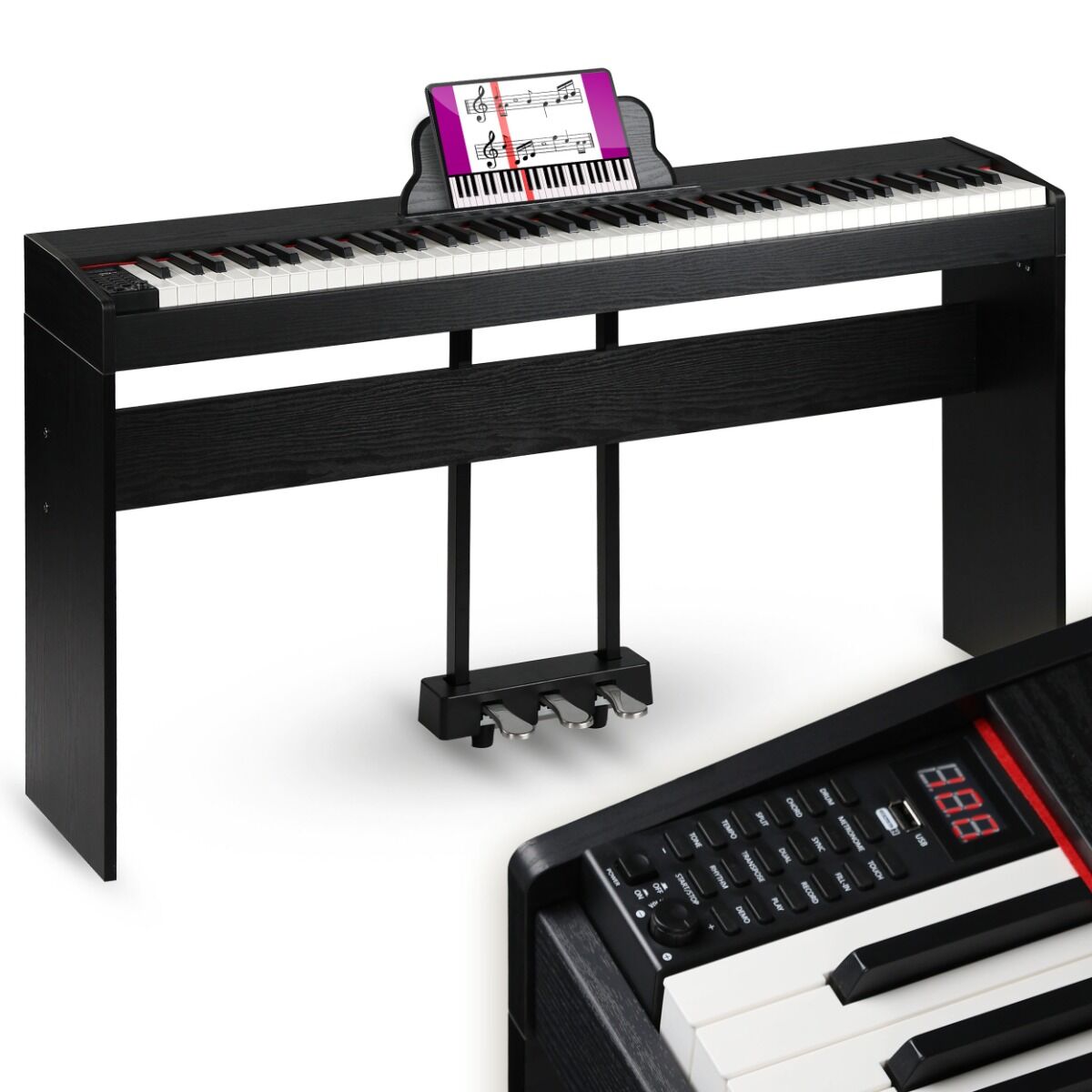 SUPRIMO SDP88 BK pianino cyfrowe stacjonarne czarne