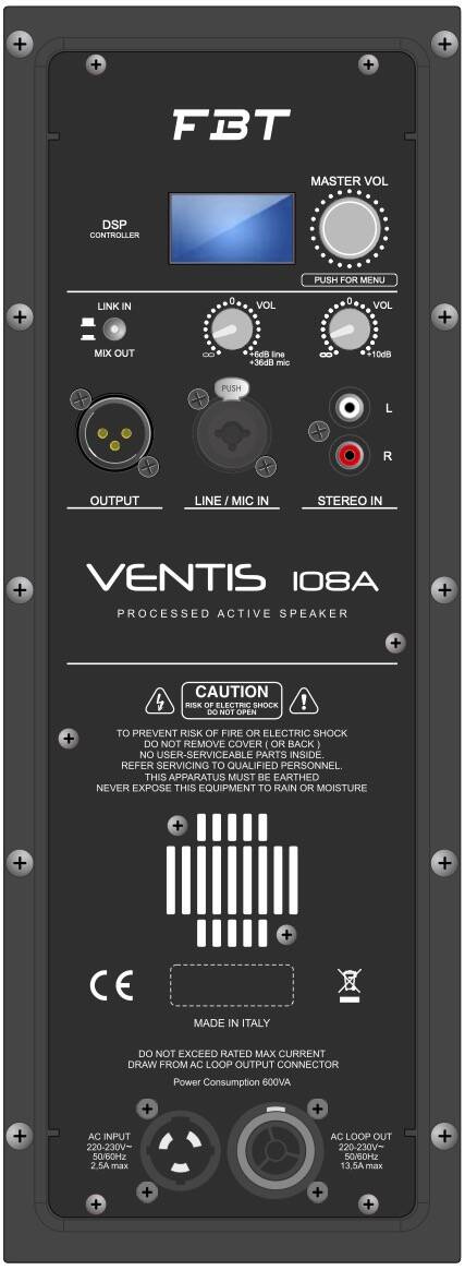 FBT VENTIS 108A kolumna aktywna 700W + 200W - obrazek 3