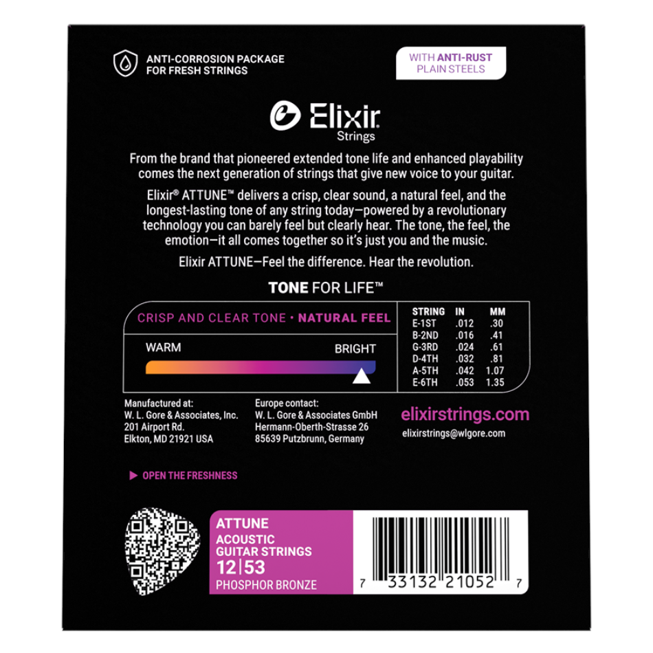 Elixir ATTUNE 12-53 struny do gitary akustycznej - obrazek 2