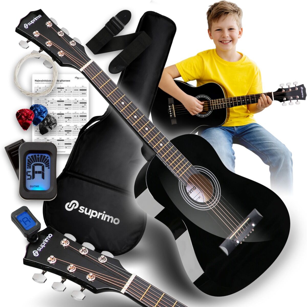 SUPRIMO JRA SET BK gitara akustyczna 1/4 czarna