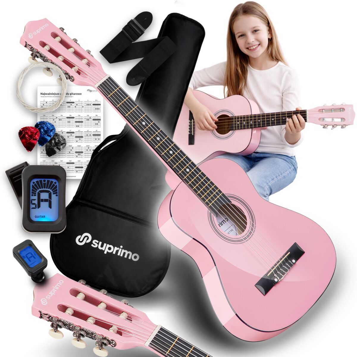 SUPRIMO JRC SET PK gitara klasyczna 1/4 różowa