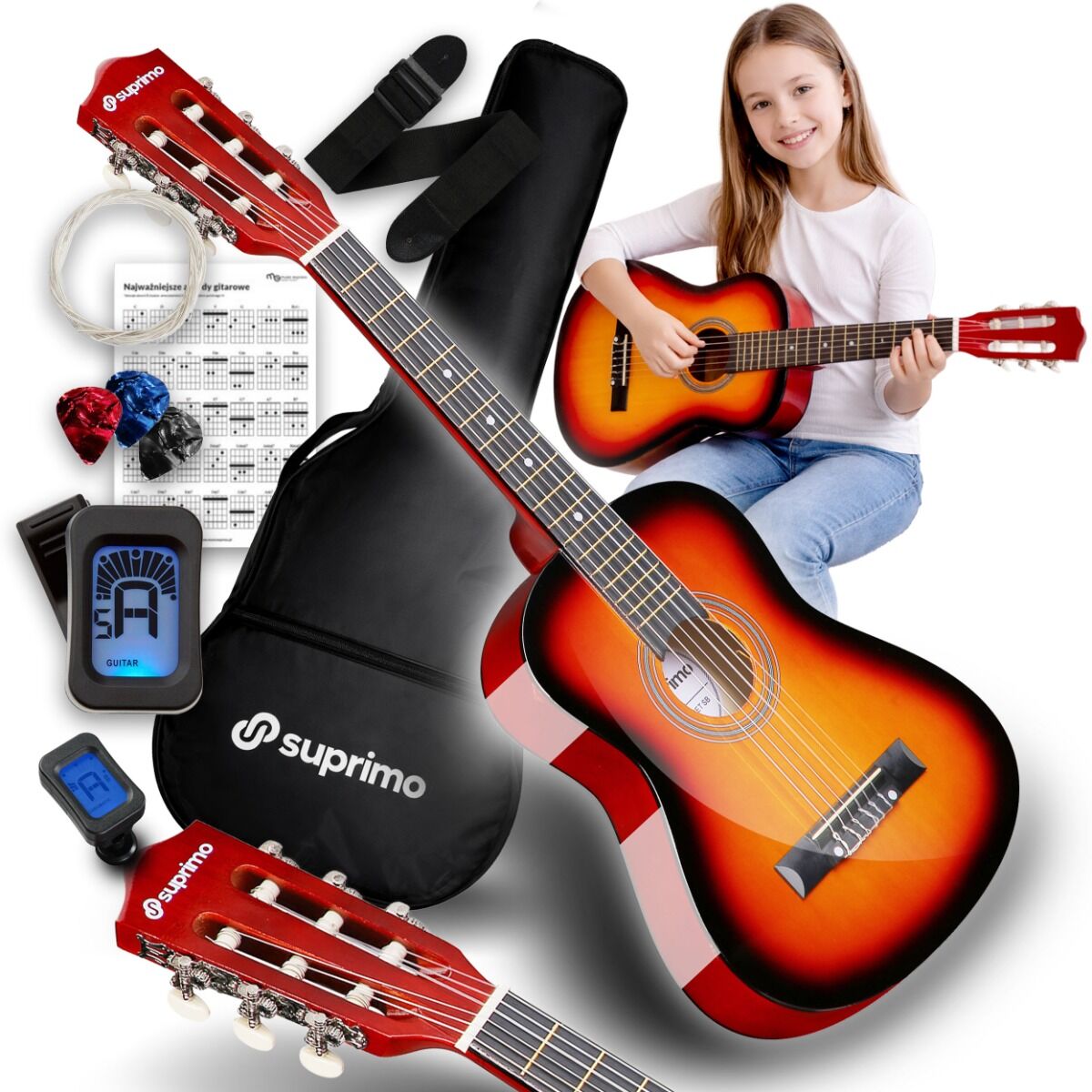 SUPRIMO JRC SET BK gitara klasyczna 1/4 sunburst