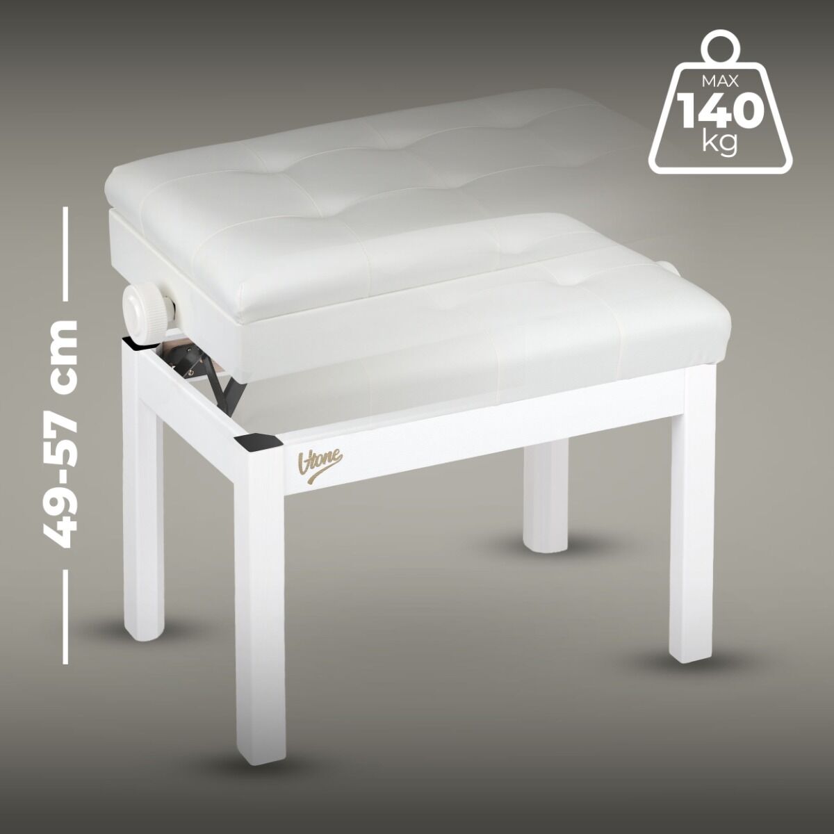 V-TONE PB2 WH ława do pianina keyboardu biała - obrazek 3
