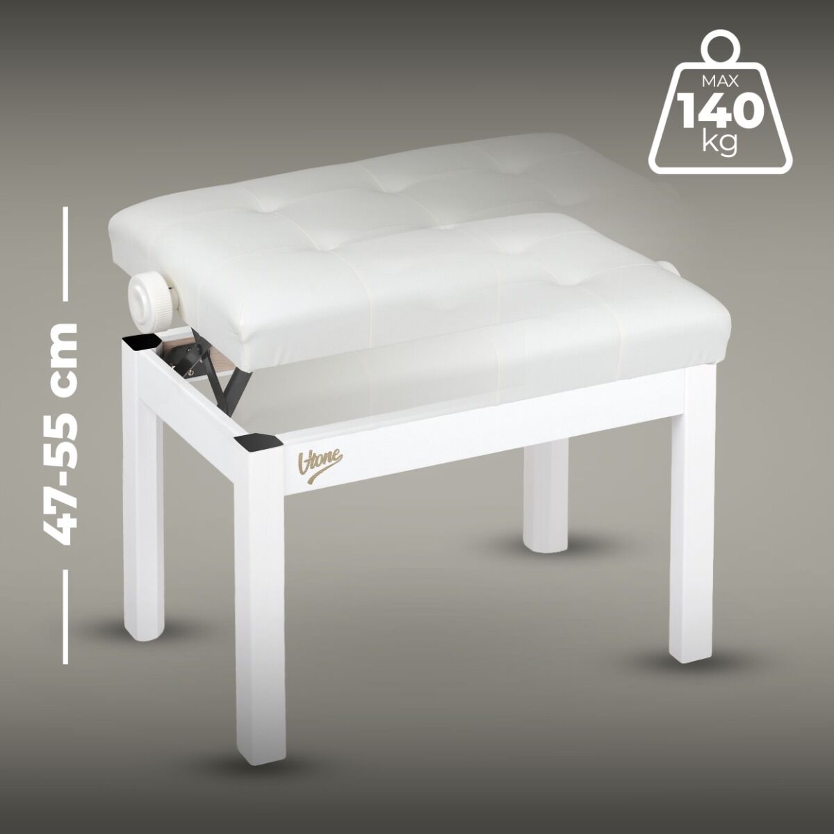 V-TONE PB3 WH ława do pianina keyboardu biała - obrazek 3